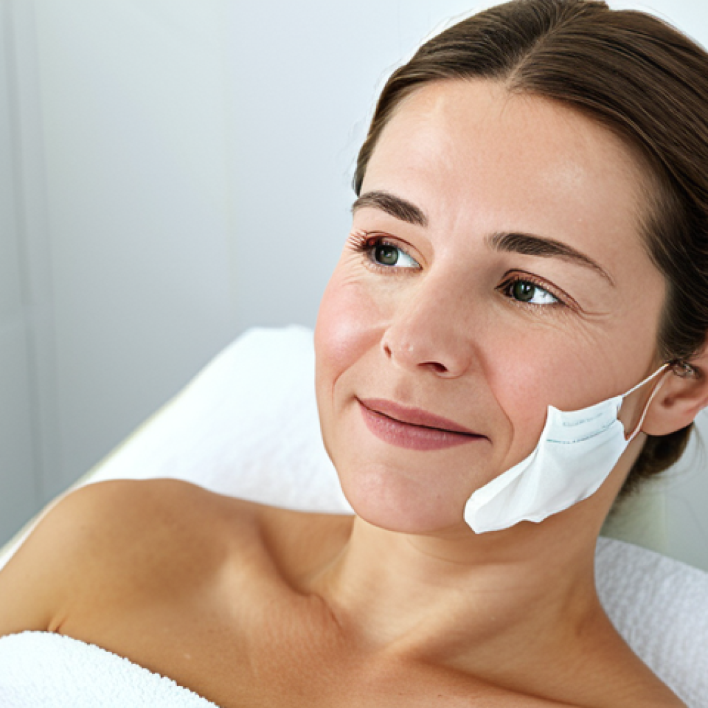 Rosacea Treatment**

"A skincare expert examining a client's face with gentle concern. The client, Frau Schmidt, is relaxed on a treatment bed, experiencing a soothing facial mask. The environment is a clean, well-lit treatment room with professional equipment visible in the background. Focus on the expert's caring expression and the calming atmosphere. Fully clothed, appropriate content, safe for work, perfect anatomy, natural proportions, professional, modest, well-lit photography, high quality."

**