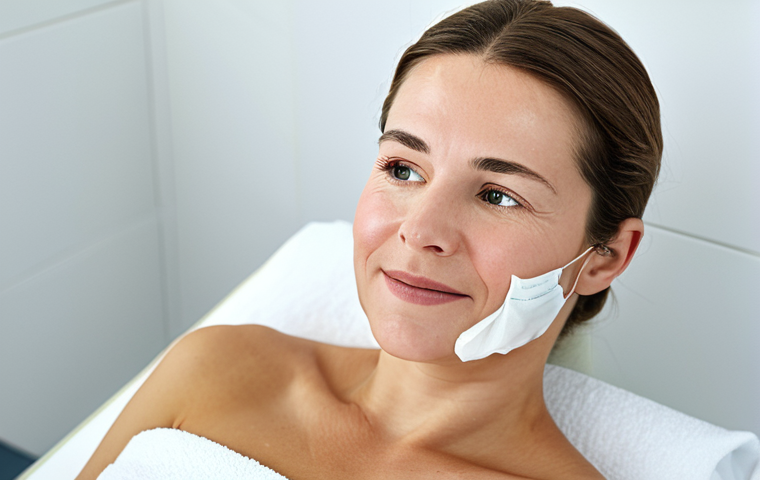 Rosacea Treatment**

"A skincare expert examining a client's face with gentle concern. The client, Frau Schmidt, is relaxed on a treatment bed, experiencing a soothing facial mask. The environment is a clean, well-lit treatment room with professional equipment visible in the background. Focus on the expert's caring expression and the calming atmosphere. Fully clothed, appropriate content, safe for work, perfect anatomy, natural proportions, professional, modest, well-lit photography, high quality."

**