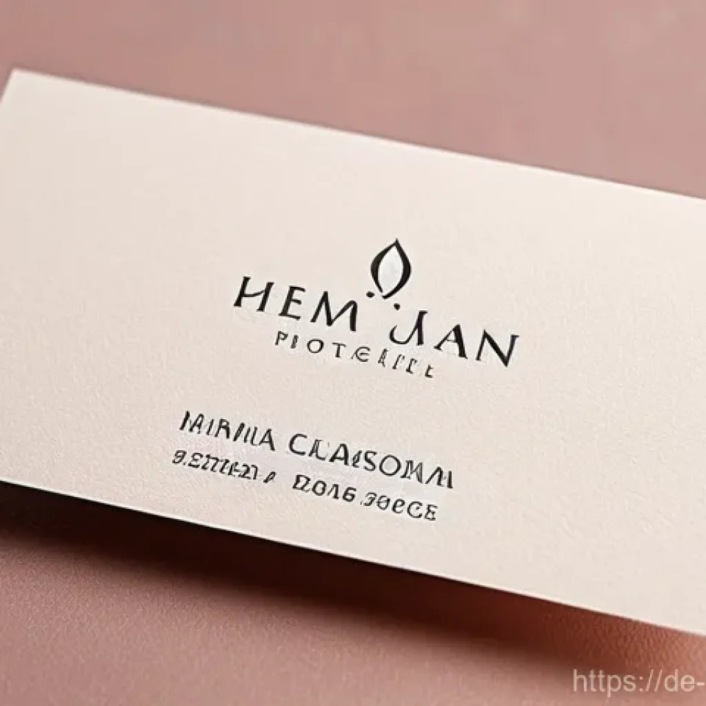피부관리사로서의 명함 제작 및 네트워킹 - **Elegant Business Card Showcase**
    "A close-up shot of a meticulously designed, elegant business...
