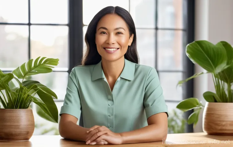 피부관리사로서의 명함 제작 및 네트워킹 - **Professional Networking at a Beauty Forum**
    "A vibrant and professional scene at a beauty indu...