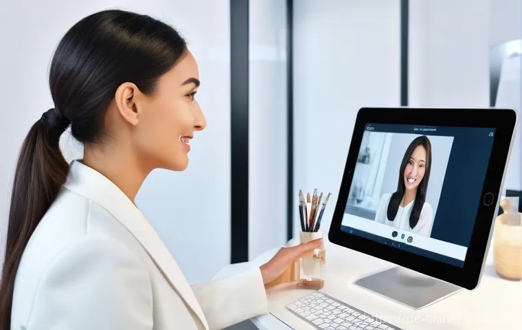 피부관리사의 최신 트렌드 활용법 - A serene and eco-conscious beauty studio interior, bathed in soft, natural light, emphasizes sustain...