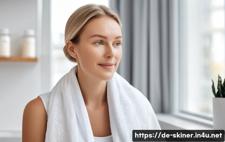 피부관리사 실기 시험 꿀팁 - A professional skincare consultation scene in a bright, modern dermatology clinic in Germany. The im...