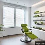 피부관리사의 직업 특성과 생활 균형 - A modern beauty salon workspace designed for ergonomic comfort: a bright, clean treatment room with ...