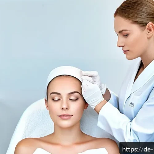 피부관리사 시험 과목별 학습 전략 - A professional cosmetology training scene in a modern German beauty school classroom: a young female...